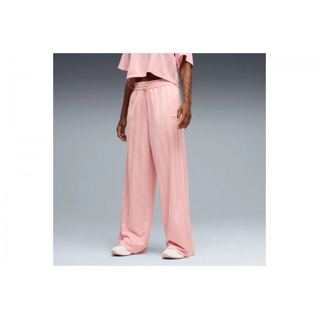 Puma League Wide Leg Γυναικείο Παντελόνι Φόρμας Ροζ