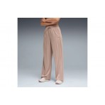 Puma League Wide Leg Γυναικείο Παντελόνι Φόρμας Σάπιο Μήλο