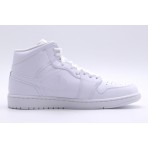 Jordan Air 1 Retro Mid Ανδρικά Sneakers Λευκά