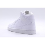 Jordan Air 1 Retro Mid Ανδρικά Sneakers Λευκά