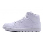 Jordan Air 1 Retro Mid Ανδρικά Sneakers Λευκά