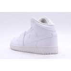 Jordan Air 1 Triple White Mid Παπούτσια Λευκά