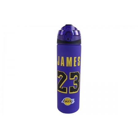 Back Me Up NBA Los Angeles Lakers LeBron James 23 Παγούρι Μωβ, Κίτρινο, Μαύρο 700Ml