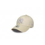 New Era New York Yankees MLB Metallic 9Forty Καπέλο Strapback Μπεζ, Ασημί