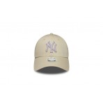 New Era New York Yankees MLB Metallic 9Forty Καπέλο Strapback Μπεζ, Ασημί