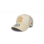 New Era New York Yankees MLB Outline Cream 9FORTY E-Frame Trucker Καπέλο Snapback Εκρού, Πορτοκαλί