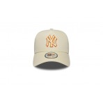 New Era New York Yankees MLB Outline Cream 9FORTY E-Frame Trucker Καπέλο Snapback Εκρού, Πορτοκαλί