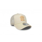 New Era New York Yankees MLB Outline Cream 9FORTY E-Frame Trucker Καπέλο Snapback Εκρού, Πορτοκαλί