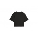 Puma Classics Ribbed Γυναικείο Κοντομάνικο T-shirt Μαύρο