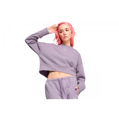 Puma Dare To Relaxed Washed Crew Μπλούζα Με Λαιμόκοψη Γυναικεία 