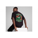 Puma Graphics Super Puma Ανδρικό Κοντομάνικο T-Shirt Μαύρο