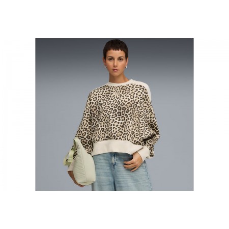 Puma T7 Leo Luxe Oversized Μπλούζα Με Λαιμόκοψη Γυναικεία 