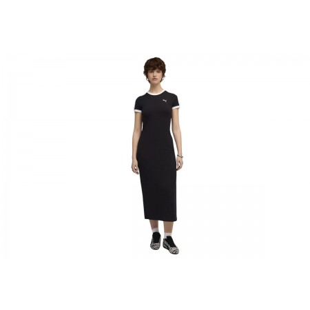 Puma Wardrobe Essentials Concept Γυναικείο Φόρεμα Midi Μαύρο