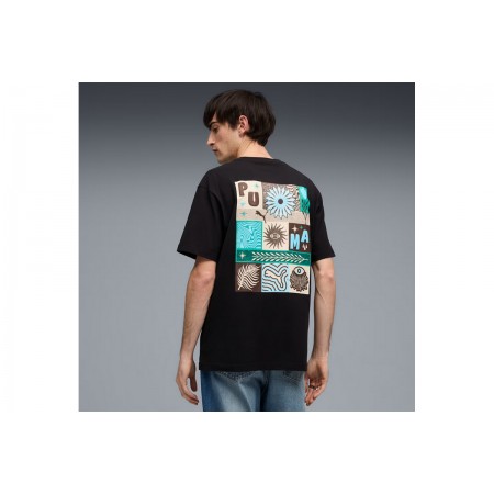 Puma Sunset Drive Ανδρικό Κοντομάνικο T-Shirt Μαύρο