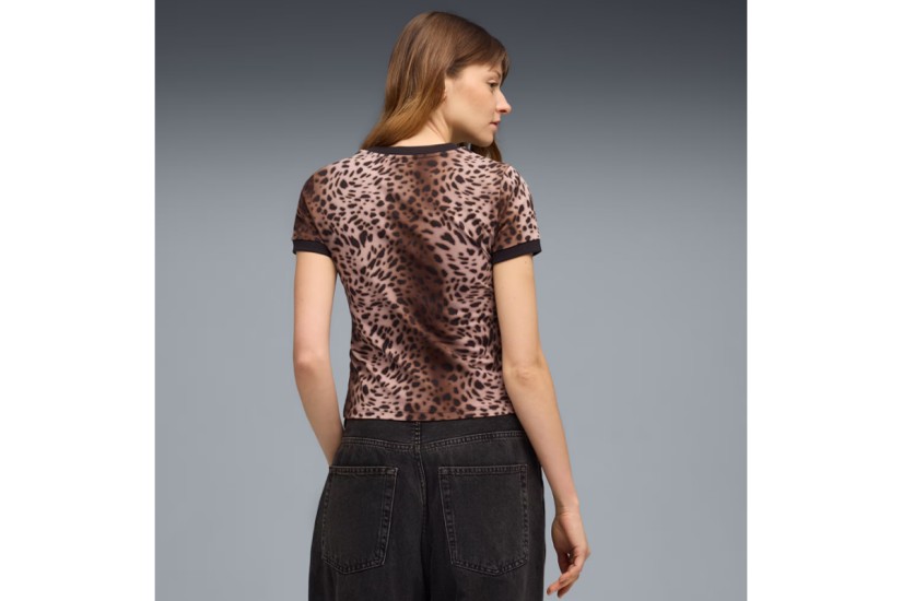 Puma Essentials Graphics Leo Luxe Γυναικείο Κοντομάνικο T-Shirt Λεοπάρ
