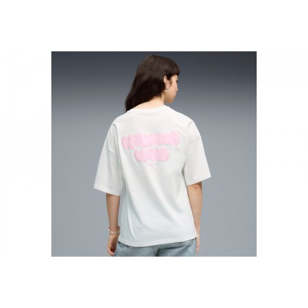 Puma Graphics Bubble Γυναικείο Κοντομάνικο T-Shirt Λευκό