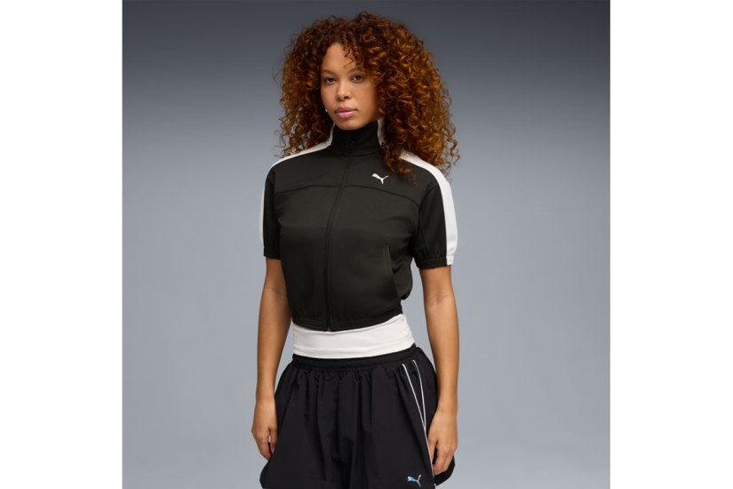Puma T7 Γυναικεία Πολυεστερική Ζακέτα Μαύρη, Λευκή
