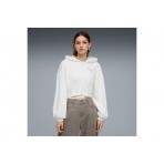 Puma Ess Graphic Bedazzled Γυναικεία Ζακέτα με Κουκούλα Λευκή