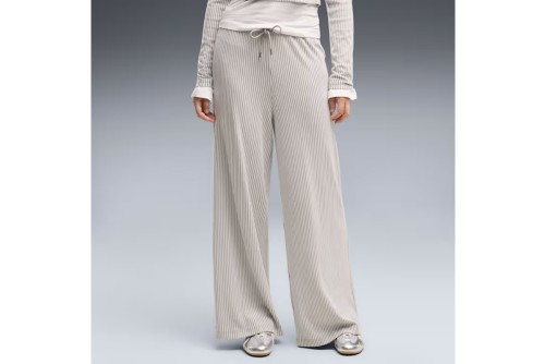 Puma Essentials Wide Leg Ribbed Παντελόνι Φόρμας Γυναικεία (636667 81)