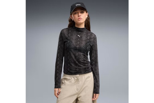 Puma Snake Pack Printed Mesh Μπλούζα Με Ψηλό Λαιμό Γυναικεία (638749 01)