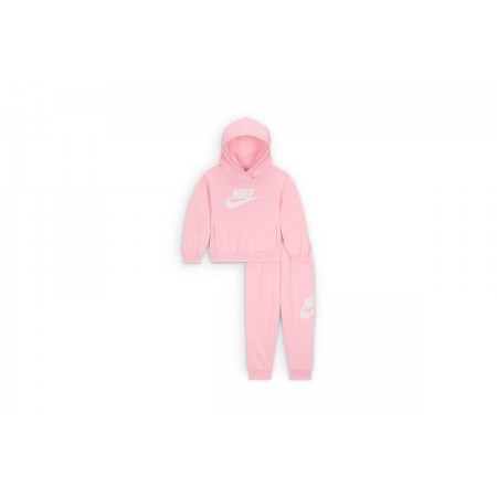 Nike Club Fleece Βρεφικό Σετ Hoodie - Παντελόνι Φόρμας Ροζ
