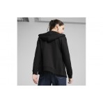 Puma Essentials Full-Zip Γυναικεία Βαμβακερή Ζακέτα με Κουκούλα Μαύρη