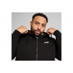 Puma Essentials No.1 Logo Ανδρική Βαμβακερή Ζακέτα με Κουκούλα Μαύρη