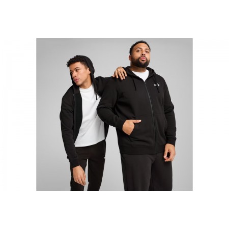 Puma Essentials No.1 Logo Ανδρική Βαμβακερή Ζακέτα με Κουκούλα Μαύρη