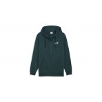 Puma Essentials Full-Zip Ανδρική Βαμβακερή Ζακέτα Κυπαρισσί