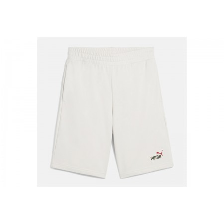 Puma Essentials 2 Color No 1 Logo Ανδρική Αθλητική Βερμούδα Λευκή