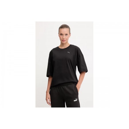 Puma Her Oversized Γυναικείο Κοντομάνικο T-Shirt Μαύρο