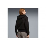 Puma Her Relaxed Γυναικεία Βαμβακερή Ζακέτα με Κουκούλα Μαύρη