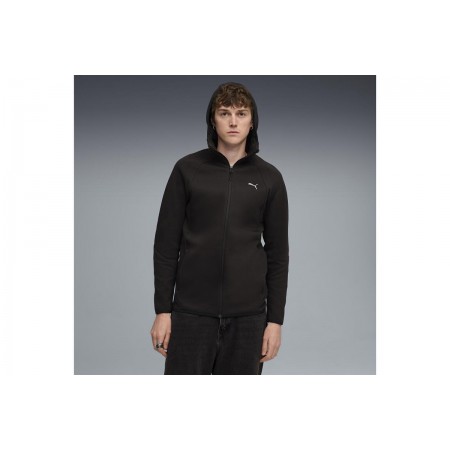 Puma Evostripe Ανδρική Ζακέτα με Κουκούλα Μαύρη