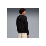 Puma Ess Small No 1 Logo Ανδρική Βαμβακερή Ζακέτα με Κουκούλα Μαύρη