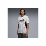 Puma Essentials Block Football Jersey Ανδρικό Κοντομάνικο T-Shirt Γκρι, Μαύρο, Λευκό