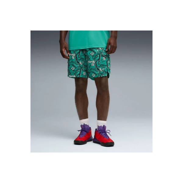 Puma Flagrant Foul All Over Print Βερμούδα Μπασκετική Ανδρική (692266 01)