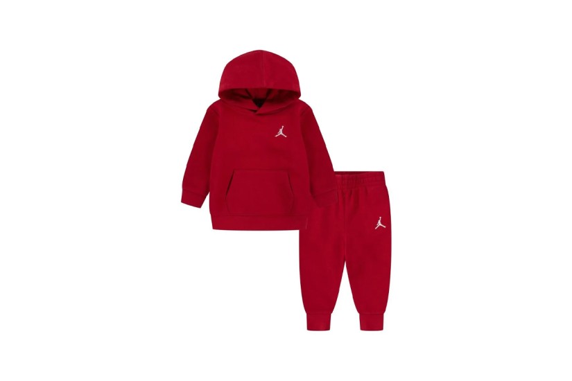 Jordan Brooklyn Βρεφικό Σετ Hoodie - Παντελόνι Φόρμας Κόκκινο