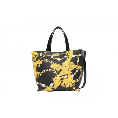 Versace Γυναικεία Τσάντα Shopper Μαύρη & Κίτρινη