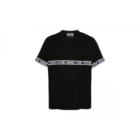 Versace Tape Ανδρικό Κοντομάνικο T-Shirt Μαύρο