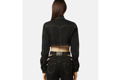 Versace D Str Slouchy28 Blk Μπουφάν Τζιν Γυναικείο (76HAL253 DW060L54 909)