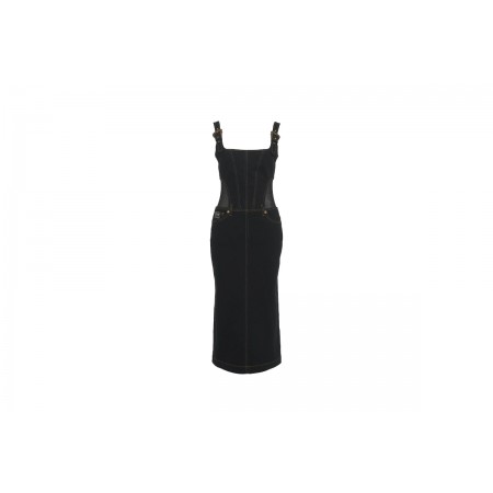 Versace Buckle Φόρεμα Midi Γυναικείο Αμάνικο Φόρεμα Mini Μαύρο
