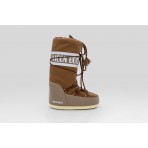Moon Boot Icon Brown Nylon Γυναικείες Μπότες Χιονιού Καφέ, Λευκές