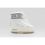 Moon Boot Icon Low White Nylon Γυναικείες Μπότες Χιονιού Λευκές, Γκρι