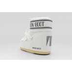 Moon Boot Icon Low White Nylon Γυναικείες Μπότες Χιονιού Λευκές, Γκρι