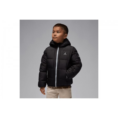 Jordan Essentials Παιδικό Μπουφάν Puffer με Κουκούλα Μαύρο