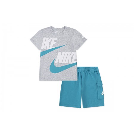 Nike Sportswear Βρεφικό - Παιδικό Σετ Κοντομάνικη Μπλούζα - Σορτς Γκρι, Βεραμάν