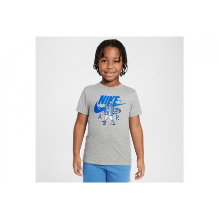 Nike Air Boxy Παιδικό T-Shirt Γκρι Ανοιχτό, Μπλε