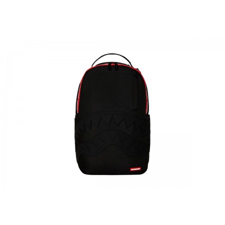 Sprayground Printed Zipper Shark Dlx Backpack Μαύρο, Κόκκινο, Λευκό