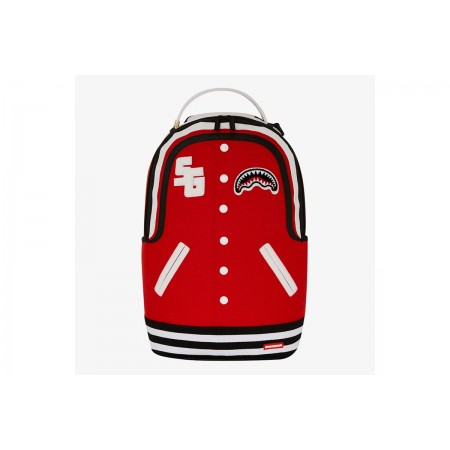 Sprayground Varsity Shark Dlx Σάκος Πλάτης Κόκκινο, Λευκό, Μαύρο