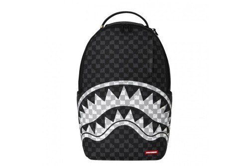 Sprayground Black And White Drip Check Shark Dlxsv Backpack (910B8553NSZ)